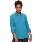 Women's Apt. 9&reg; Convertible Button Tab Blouse, Size: Xs, Med Blue