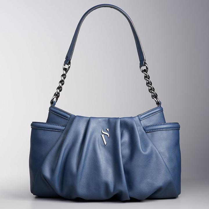 Simply Vera Vera Wang Alicia Pleated Hobo, Women's, Blue (navy)