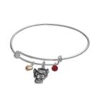 Fiora Sterling Silver North Carolina State Wolfpack Charm Bangle Bracelet, Women's, Red
