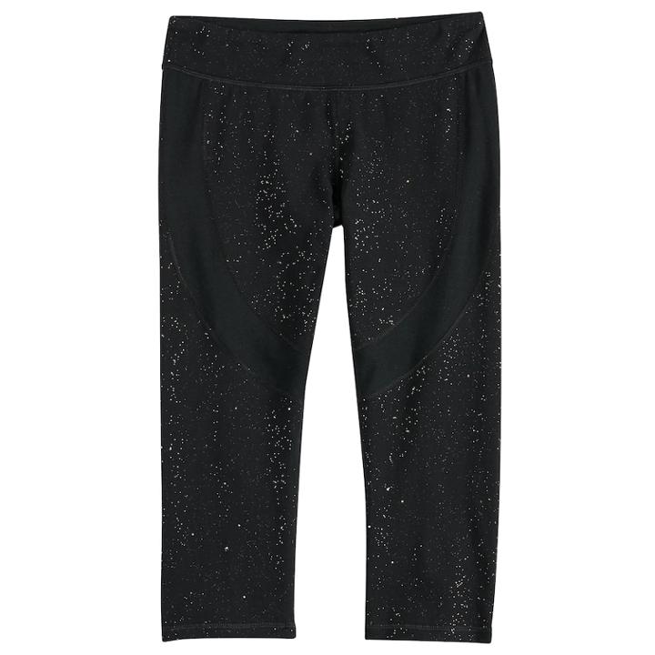 Girls 7-16 So&reg; Glitter Capri Leggings, Size: 14, Black