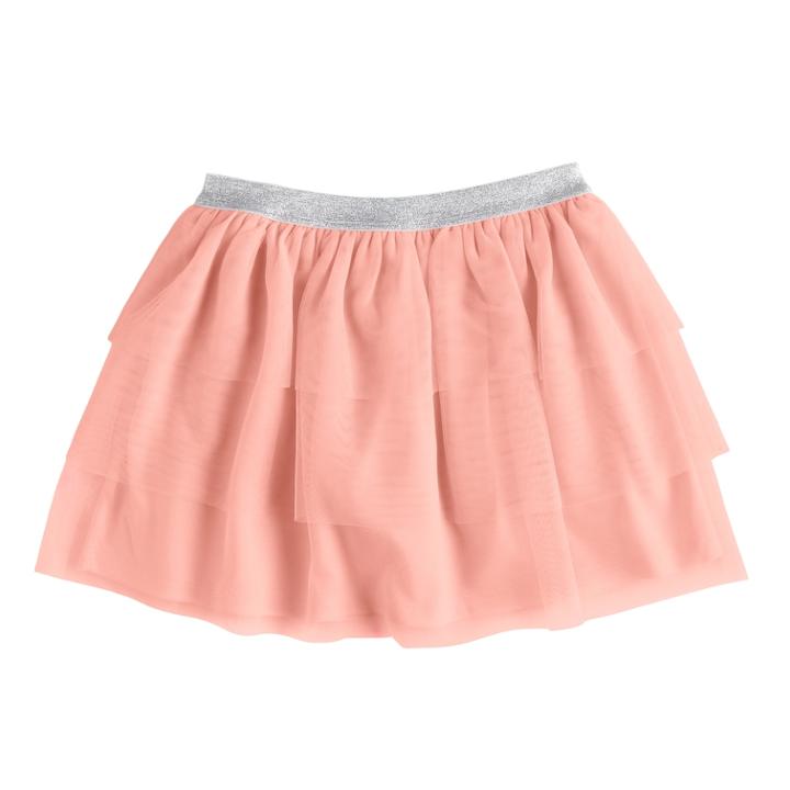 Girls 4-10 Jumping Beans&reg; Tiered Mesh Skort, Size: 7, Lt Orange
