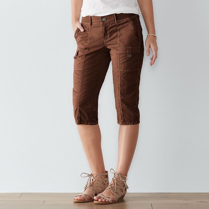 Women's Sonoma Goods For Life™ Comfort Waist Skimmer Shorts, Size: 12, Dark Brown