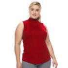 Plus Size Croft & Barrow&reg; Sleveless Mockneck Tank Top, Women's, Size: 4xl, Med Red