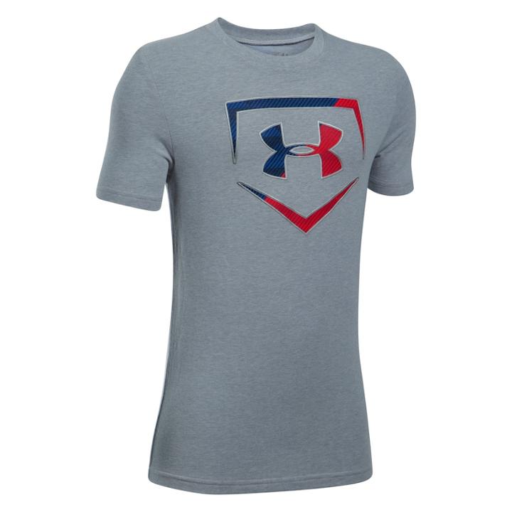 Boys 8-20 Under Armour Baseball Logo Tee, Size: Small, Med Grey