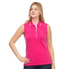 Women's Izod Pique Sleeveless Polo, Size: Large, Pink