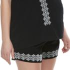 Maternity A:glow Embroidered Soft Shorts, Women's, Size: M-mat, Natural