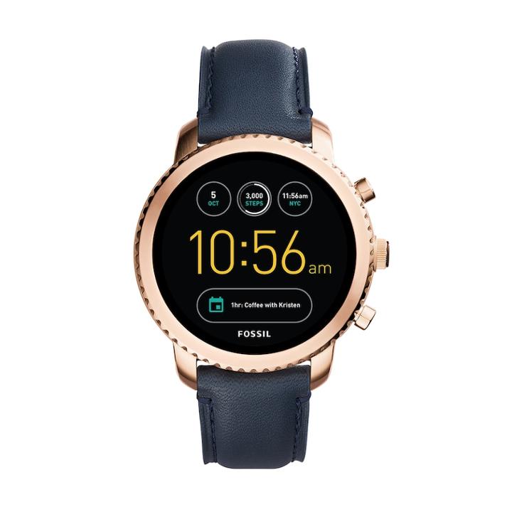 Fossil Women's Q Explorist Gen 3 Leather Smart Watch - Ftw4002, Size: Large, Black