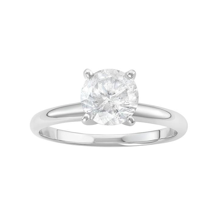 14k White Gold 1 1/2 Carat T.w. Igl Certified Diamond Solitaire Engagement Ring, Women's, Size: 7
