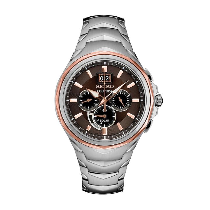 Seiko Men's Coutura Stainless Steel Solar Chronograph Watch - Ssc628, Size: Large, Silver