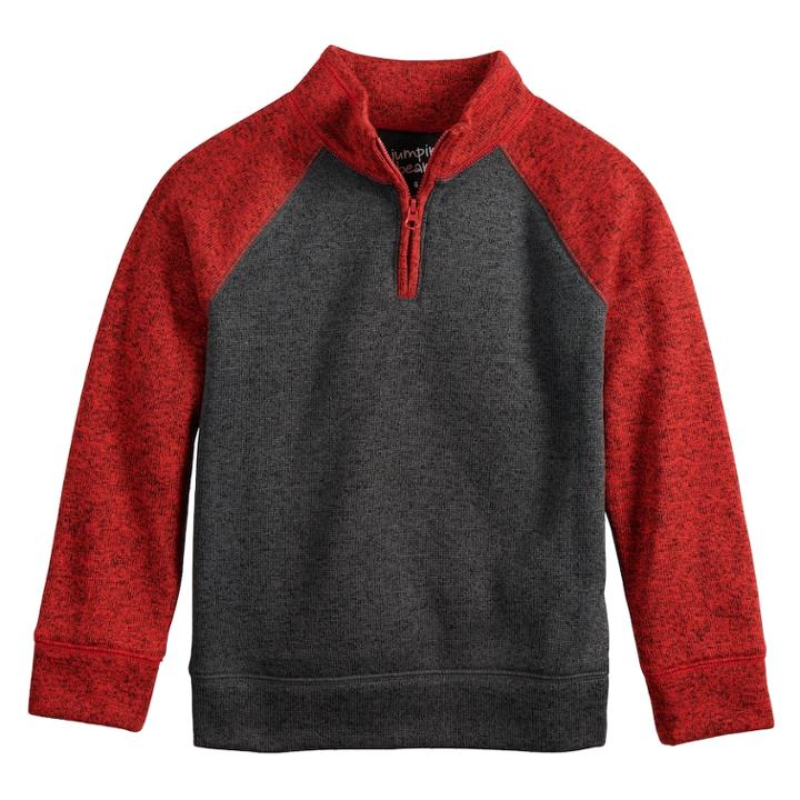 Boys 4-12 Jumping Beans&reg; 1/4 Zip Pullover Raglan Sweater, Size: 8, Black