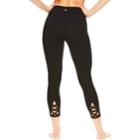 Women's Gaiam Aster Yoga Strappy Midrise Capri Leggings, Size: Medium, Oxford