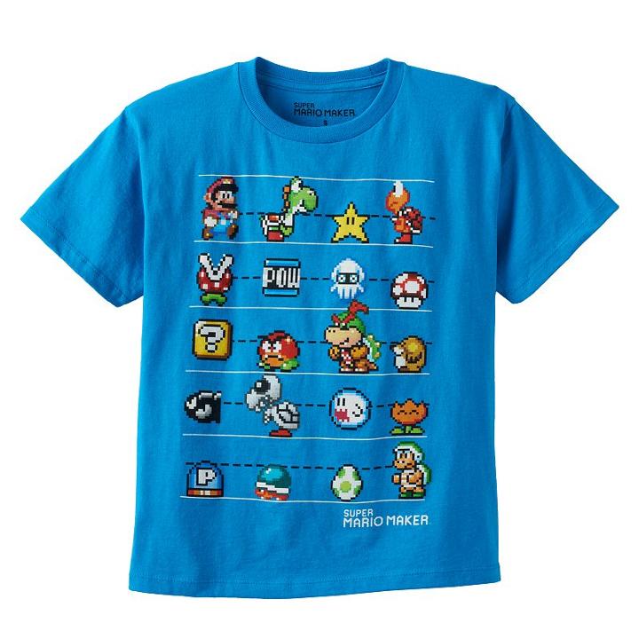 Boys 8-20 Super Mario Bros. Hero Line-up Tee, Boy's, Size: Large, Turquoise/blue (turq/aqua)
