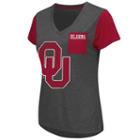 Women's Campus Heritage Oklahoma Sooners Pocket V-neck Tee, Size: Medium, Med Red
