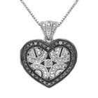 Stella Grace Black Diamond Accent Sterling Silver Heart Pendant Necklace, Women's, Size: 18