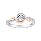 Stella Grace Two Tone 10k Gold 1/10 Carat T.w. Diamond Swirl Ring, Women's, Size: 7, White