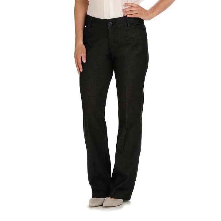 Women's Lee Maxwell Modern Fit Curvy Dress Pants, Size: 4 - Regular, Dark Blue