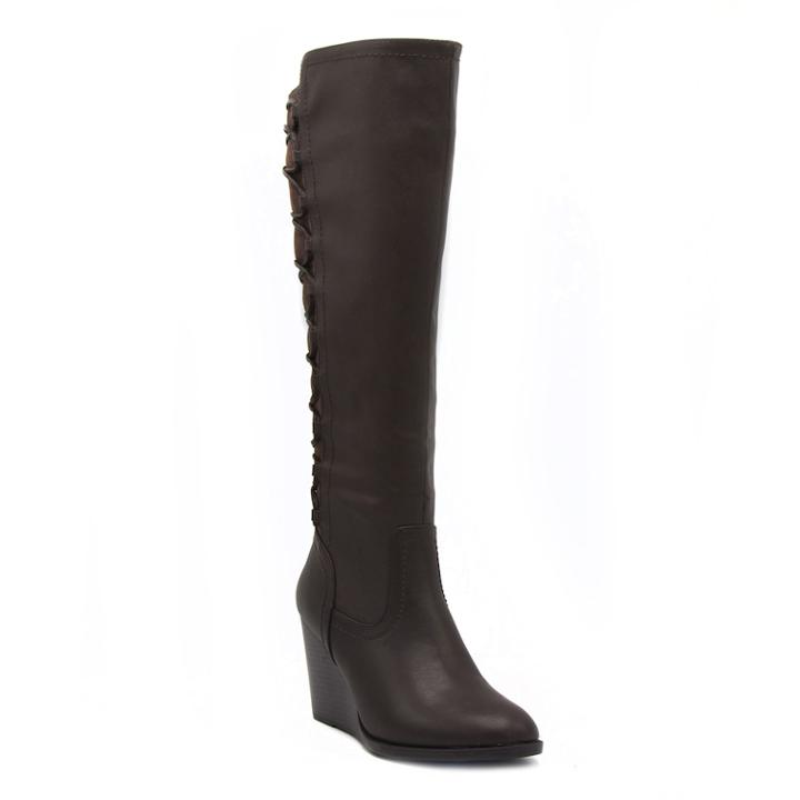 Rampage Loreen Women's Knee High Wedge Boots, Size: Medium (10), Brown