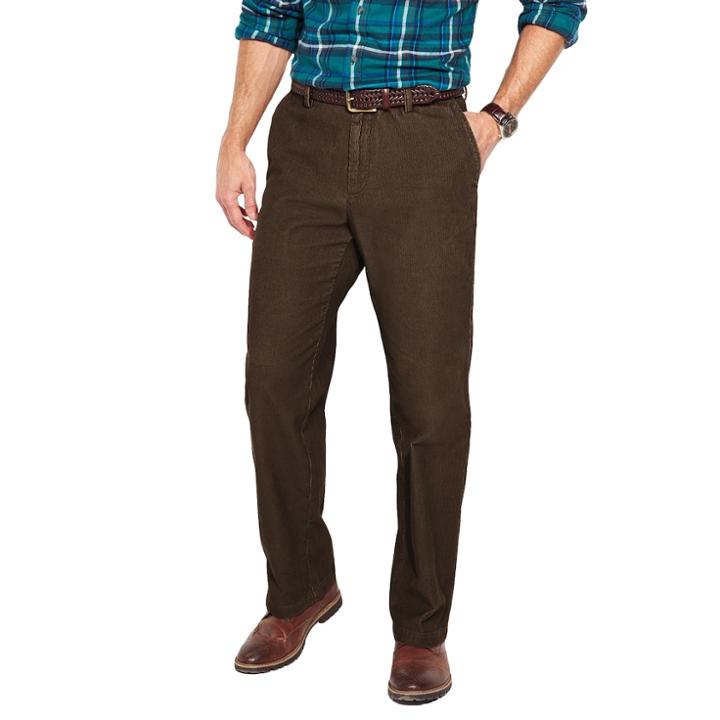 Men's Croft & Barrow&reg; Flat-front Corduroy Pants, Size: 38x34, Dark Brown
