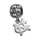 Dayna U Sterling Silver North Carolina Tar Heels Team Logo Mom Charm, Women's, Grey