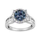 10k White Gold 1 3/4-ct. T.w. Blue And White Diamond Frame Ring, Women's, Size: 8
