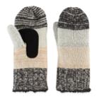 Women's Isotoner Variegated Striped Knit Mittens, Black