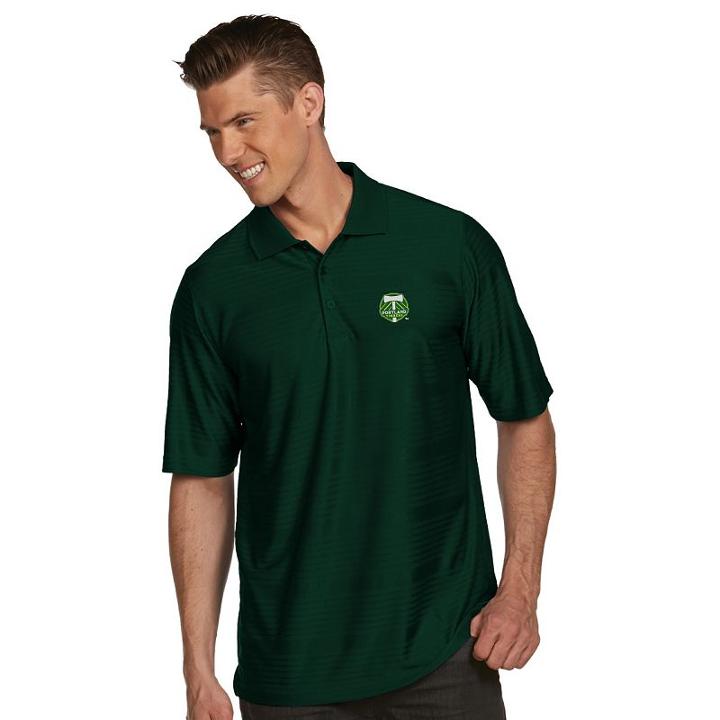 Men's Antigua Portland Timbers Illusion Desert-dry Xtra-lite Tonal-striped Performance Polo, Size: Xl, Dark Green