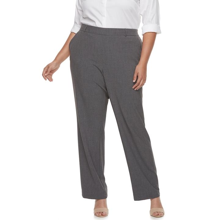 Plus Size Apt. 9&reg; Pull-on Straight-leg Pants, Women's, Size: 16 W, Grey