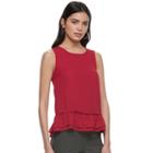 Women's Elle™ Ruffle Hem Chiffon Top, Size: Xxl, Med Red