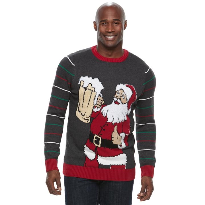 Big & Tall Method Santa With Beer Ugly Christmas Sweater, Men's, Size: 3xb, Oxford