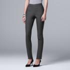 Petite Simply Vera Vera Wang Modern Fit Skinny Pants, Women's, Size: Xl Petite, Grey (charcoal)