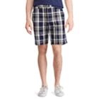 Men's Chaps Straight-fit Stretch Poplin Flat-front Shorts, Size: 32, Blue (navy)