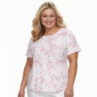 Plus Size Croft & Barrow&reg; Floral Top, Women's, Size: 1xl, White