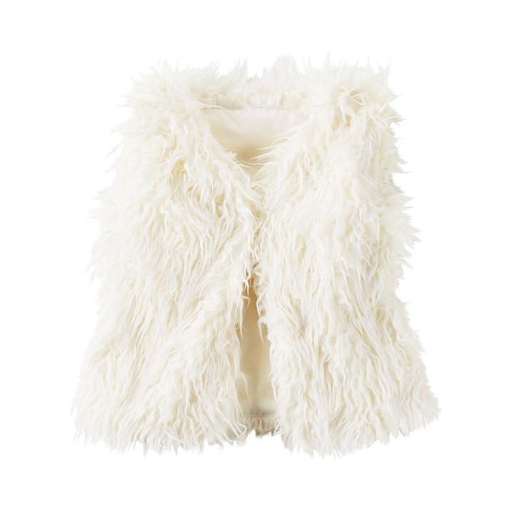 Carter's, Girls 4-8 Ivory Faux-fur Vest, Girl's, Size: 6x, White Oth