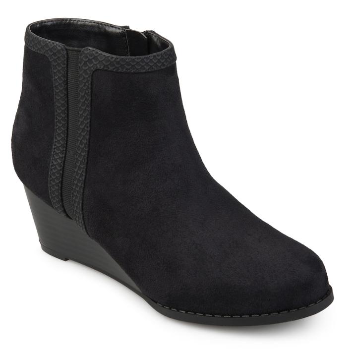 Journee Collection Padme Women's Wedge Ankle Boots, Size: Medium (7.5), Black