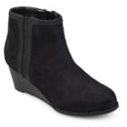 Journee Collection Padme Women's Wedge Ankle Boots, Size: Medium (7.5), Black