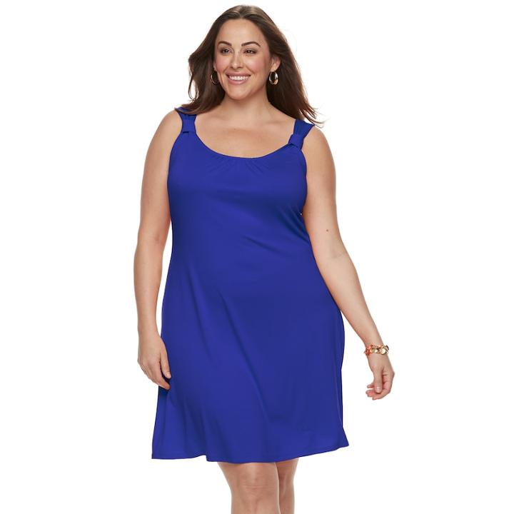 Plus Size Apt. 9&reg; Knot A-line Dress, Women's, Size: 3xl, Blue
