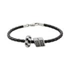 Insignia Collection Nascar Dale Earnhardt Jr. Leather Bracelet And Sterling Silver 88 Bead Set, Women's, Size: 7.5, Grey