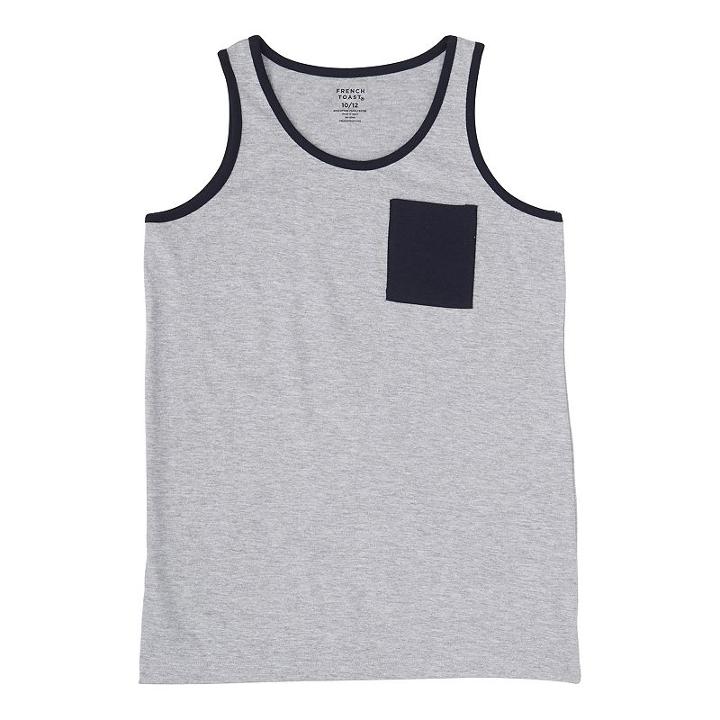 Boys 8-20 French Toast Pocket Tank, Boy's, Size: Large, Med Grey