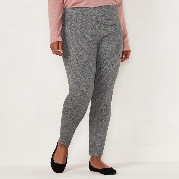 Plus Size Lc Lauren Conrad Leggings, Women's, Size: 1x Long, Silver