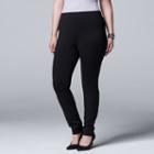 Plus Size Simply Vera Vera Wang Pull-on Ponte Skinny Pants, Women's, Size: 2xl, Black