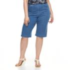 Plus Size Croft & Barrow&reg; Pull-on Skimmer Denim Shorts, Women's, Size: Regular, Med Blue