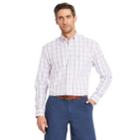 Men's Izod Classic-fit Essential Plaid Woven Button-down Shirt, Size: Medium, Brt Purple