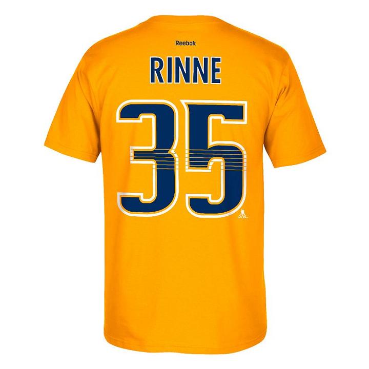 Men's Reebok Nashville Predators Pekka Rinne 2017 Stanley Cup Final Tee, Size: Small, Yellow