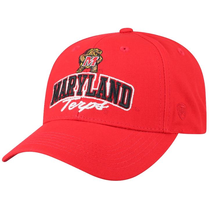 Adult Top Of The World Maryland Terrapins Advisor Adjustable Cap, Men's, Med Red