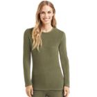 Women's Cuddl Duds Softwear Crewneck Top, Size: Small, Dark Green