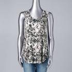 Petite Simply Vera Vera Wang Tulip Hem Tank, Women's, Size: L Petite, Natural