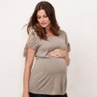 Maternity Lc Lauren Conrad Cold-shoulder Tee, Women's, Size: L-mat, Brown Oth