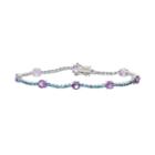 Sterling Silver Amethyst & London Blue Topaz Tennis Bracelet, Women's, Size: 7.25, Multicolor