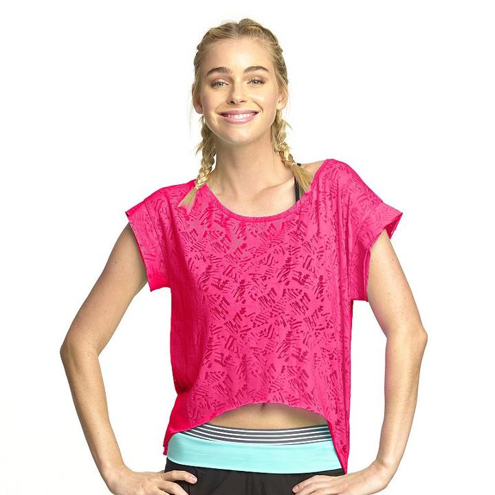 Women's Colosseum Caribbean Burnout Cropped Yoga Tee, Size: Xl, Ovrfl Oth