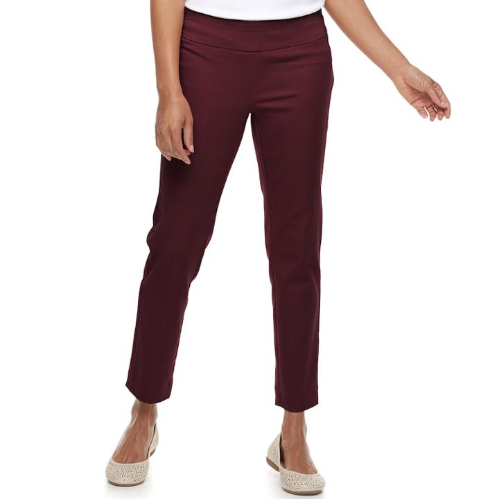Petite Croft & Barrow&reg; Effortless Stretch Pull-on Pants, Women's, Size: 12 Petite, Drk Purple